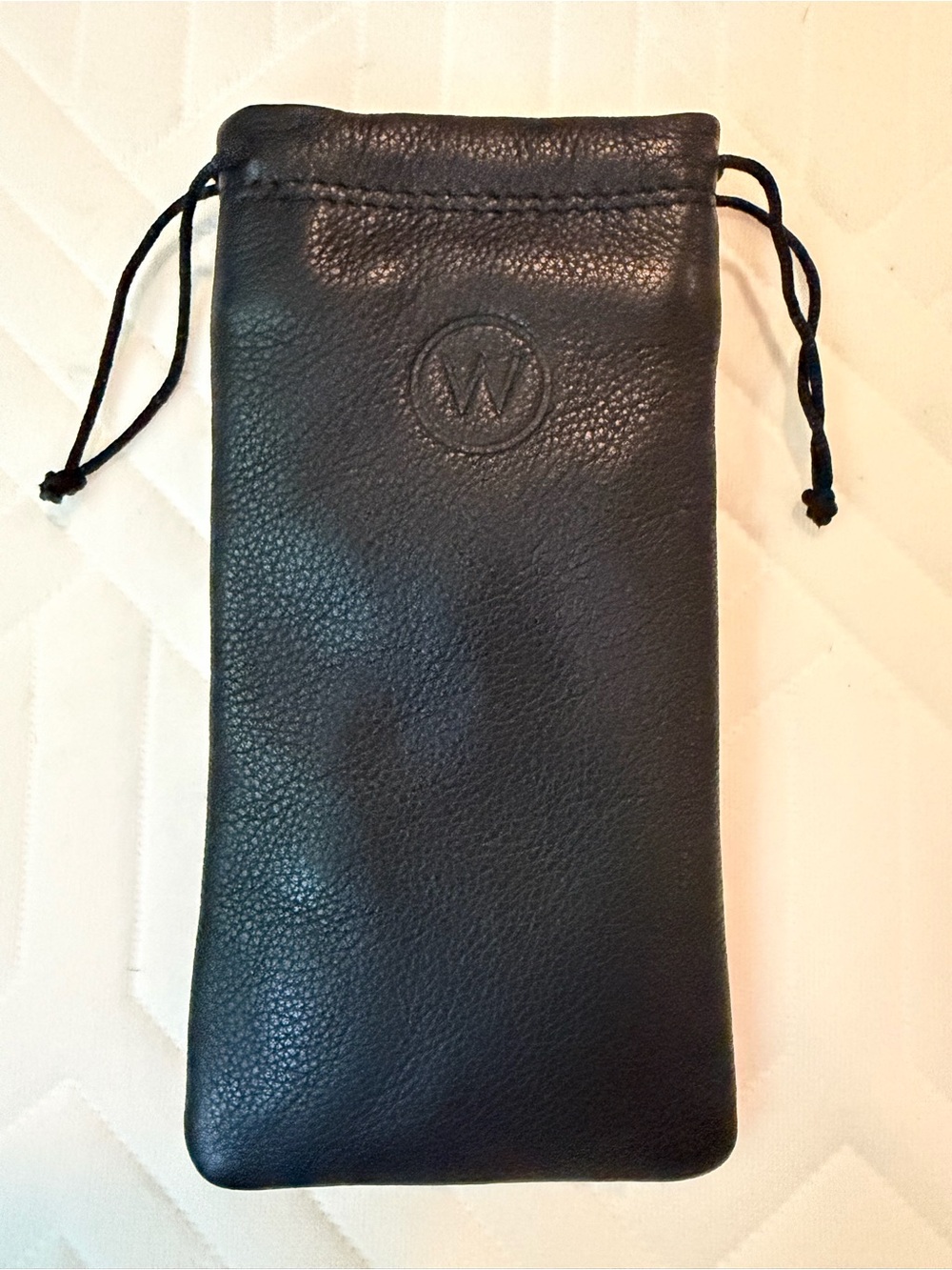 Wanderers Travel Co Black Leather Soft Eyeglasses Sunglasses Case BNNU